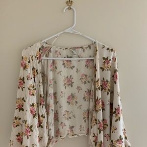 Floral short kimono